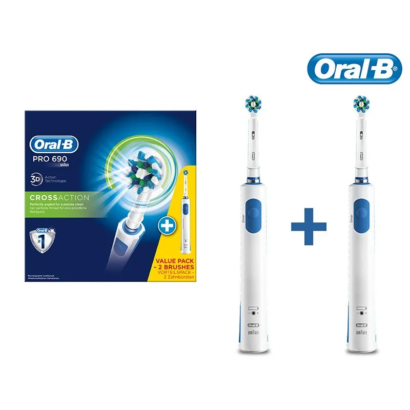 Zestaw dwóch szczoteczek elektrycznych Oral-B Pro 690 CrossAction