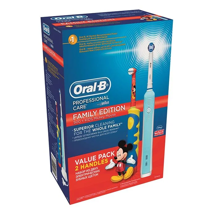 Szczoteczka elektryczna dla dziecka Oral-B Professional Care 500 + Oral-B Kids Myszka Miki