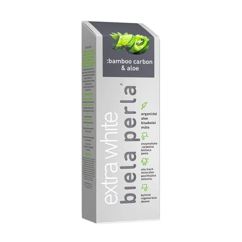 Biała Perła Bamboo Carbon and Aloe – czarna pasta wybielająca z węglem aktywnym i aloesem 75 ml