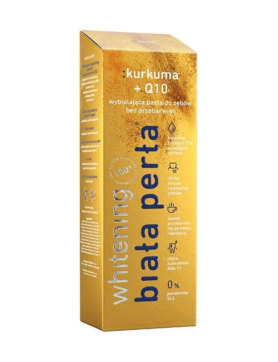 Biała Perła Whitening kurkuma + Q10 – wybielająca pasta do zębów o działaniu antybakteryjnym 75 ml