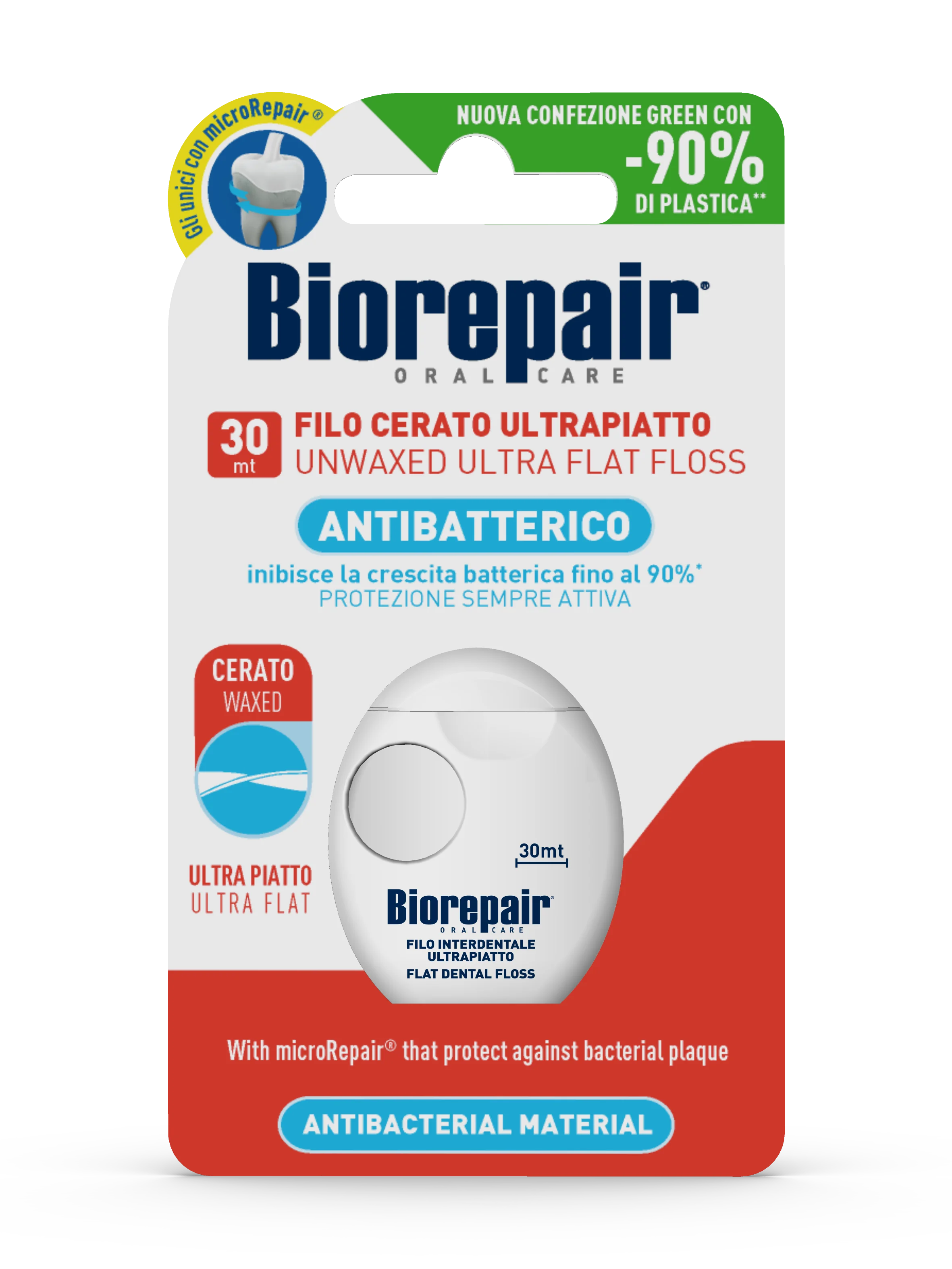 Ultrapłaska woskowana nić dentystyczna Biorepair