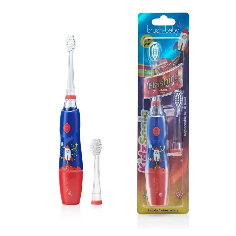 BRUSH-BABY KidzSonic Rocket 3+ - szczoteczka soniczna dla dzieci z motywem rakiety