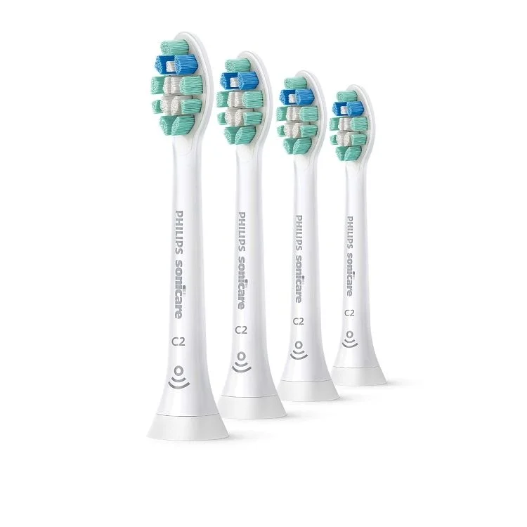 Philips Sonicare C2 Optimal Plaque Defence 4 szt. – wymienne końcówki do szczoteczek Sonicare do optymalnej ochrony przed płytką nazębną HX9024/10