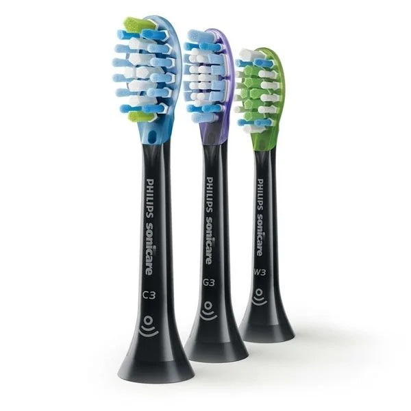 Philips Sonicare C3/G3/W3 (czarne) – trójpak zróżnicowanych końcówek do szczoteczek sonicznych z serii Sonicare HX9073/33