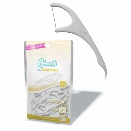 Cleanpik Easy Flosspicks 50 szt. – wygodne niciowykałaczki (flossery) z ergonomicznym uchwytem