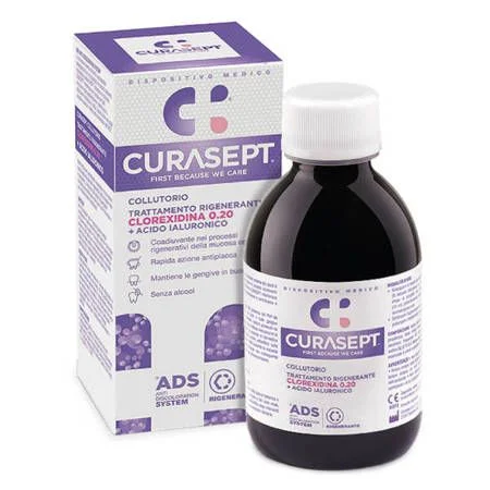 Curasept ADS 020 Regenerative - płyn z chlorheksydyną i kwasem hialuronowym 200ml