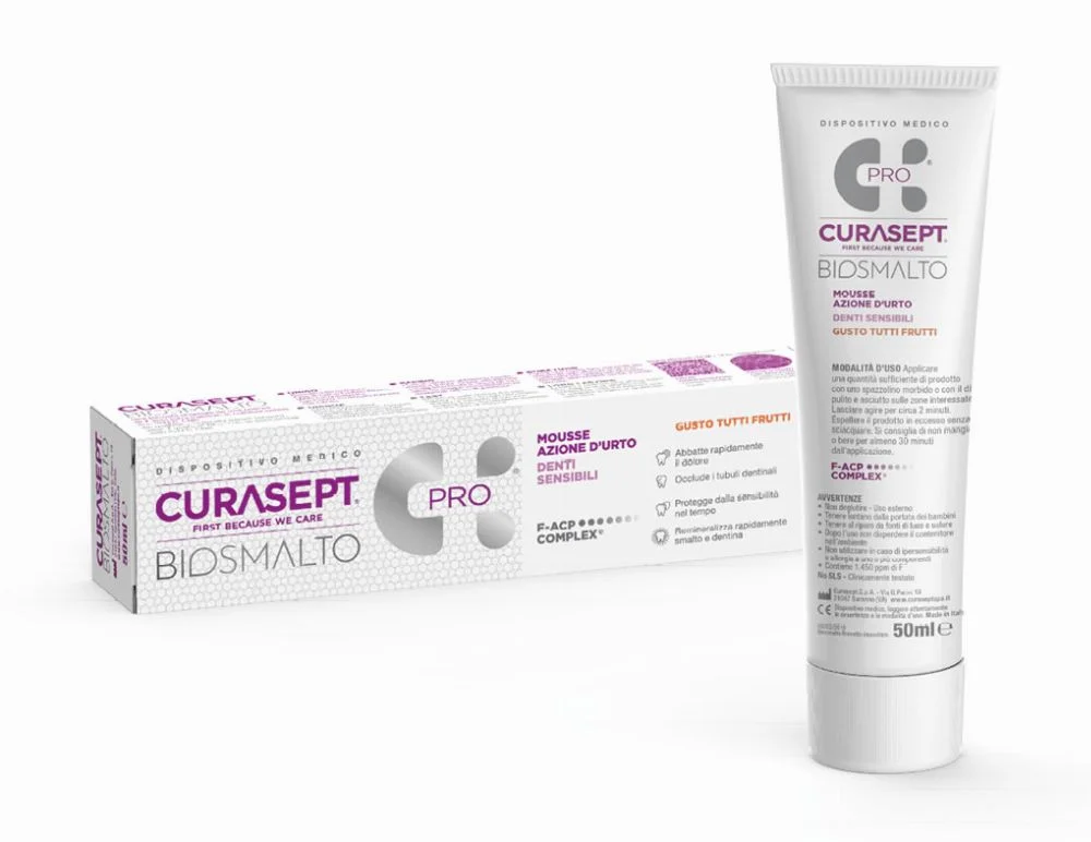 Curasept Biosmalto Sensitive Mousse - owocowy mus do walki z nadwrażliwością 50 ml