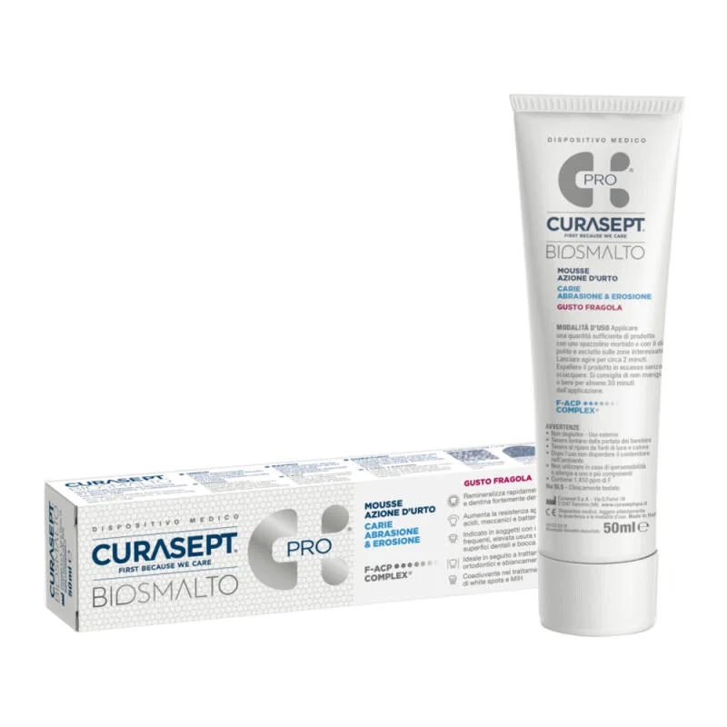 Curasept Biosmalto Protection Mousse – truskawkowy mus wzmacniający szkliwo 50 ml