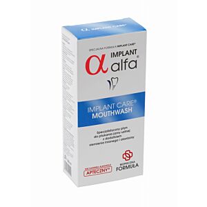 Alfa Implant Care 200 ml – płyn do płukania jamy ustnej dla osób po zabiegu usunięcia zęba lub implantacji