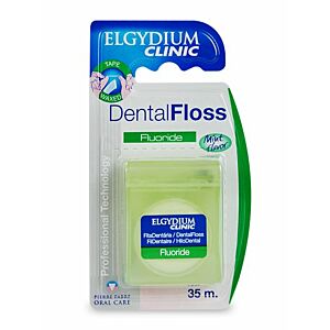 ELGYDIUM Dental Floss Fluoride 35m – woskowana nić dentystyczna, nasączona fluorem