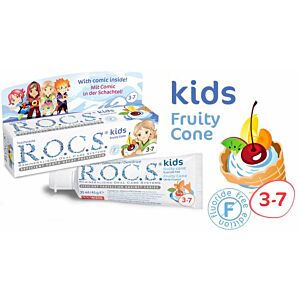 Pasta dla dzieci (3-7 lat) bez fluoru Rocs Kids o smaku lodów 35ml