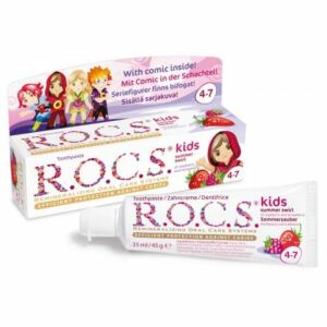 Pasta dla dzieci (4-7 lat) o smaku malinowo-truskawkowym Rocs KIDS 35 ml