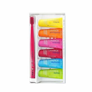 Sześciopak Curaprox [Be You.] 10 ml x 6 – sześć wybielających past o delikatnym działaniu i zróżnicowanych smakach ze szczoteczką Curaprox Ultra Soft CS5460