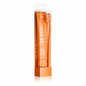 Curaprox [Be You.] Pure Happiness 90 ml – wybielająca, brzoskwiniowo-morelowa pasta do zębów ze szczoteczką Curaprox Ultra Soft CS5460