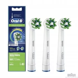 Oral-B Cross Action Clean Maximiser –  białe końcówki do szczoteczki elektrycznej 3 szt.