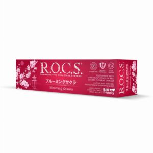 Remineralizująca pasta z posmakiem kwiatu wiśni Rocs BIO Blooming Sakura 60ml