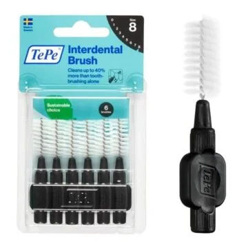 Szczoteczki międzyzębowe z bioplastiku  TePe Original 6 szt. czarne – 1.5mm