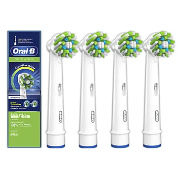 Oral-B Cross Action Clean Maximiser –  białe końcówki do szczoteczki elektrycznej 4 szt.