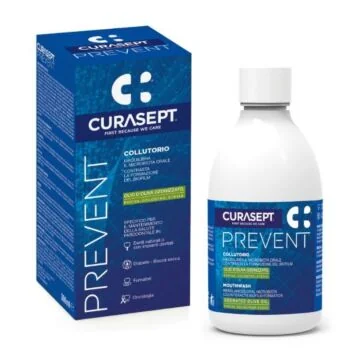 Curasept Prevent - płyn do płukania jamy ustnej  przeciwko chorobom dziąseł z colostrum 300ml