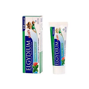 Pasta dla dzieci (2-6 lat) o smaku miętowo-truskawkowym Elgydium Kids 50 ml