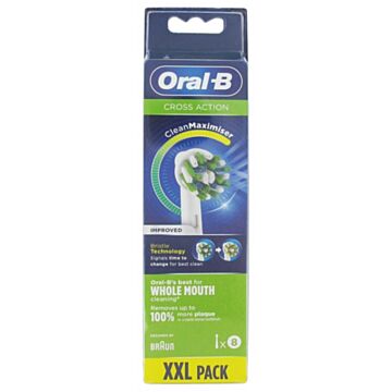 Oral-B Cross Action Clean Maximiser –  białe końcówki do szczoteczki elektrycznej 8 szt.