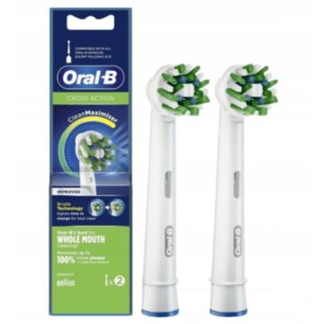 Oral-B Cross Action Clean Maximiser –  białe końcówki do szczoteczki elektrycznej 2 szt.