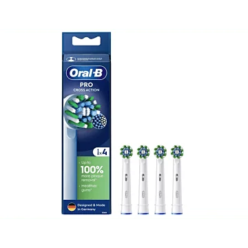 Oral-B Cross Action Pro  –  białe końcówki do szczoteczki elektrycznej 4 szt.
