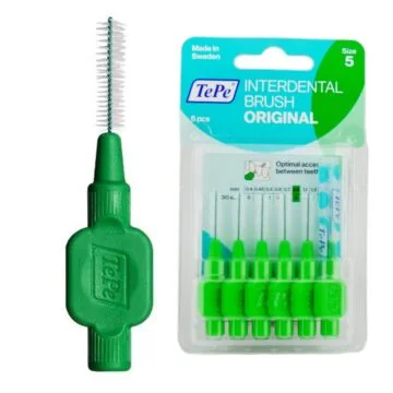 Szczoteczki międzyzębowe z bioplastiku  TePe Original 6 szt. zielone – 0.8 mm