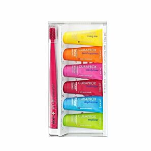 Sześciopak Curaprox [Be You.] 10 ml x 6 – sześć wybielających past o delikatnym działaniu i zróżnicowanych smakach ze szczoteczką Curaprox Ultra Soft CS5460