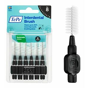 Szczoteczki międzyzębowe z bioplastiku  TePe Original 6 szt. czarne – 1.5mm