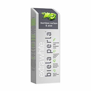 Biała Perła Bamboo Carbon and Aloe – czarna pasta wybielająca z węglem aktywnym i aloesem 75 ml