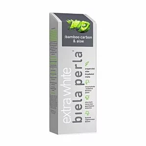 Biała Perła Bamboo Carbon and Aloe – czarna pasta wybielająca z węglem aktywnym i aloesem 75 ml