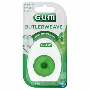 Płaska, woskowana i miętowa nić dentystyczna GUM Butlerweave 1855  (55m)