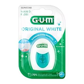 Usuwająca przebarwienia nić dentystyczna  GUM Original White 2040 (30m)