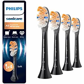 Philips Sonicare A3 Premium All-in-One – końcówki do szczoteczki sonicznej  w kolorze czarnym 4 szt.
