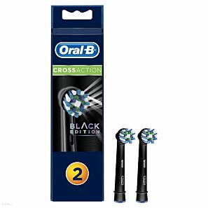 Oral-B Braun CrossAction Black – czarne końcówki do szczoteczki elektrycznej Oral-B 2 szt.