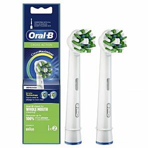 Oral-B Cross Action Clean Maximiser –  białe końcówki do szczoteczki elektrycznej 2 szt.