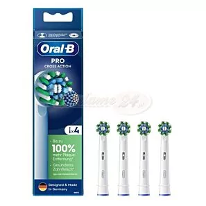 Oral-B Cross Action Pro  –  białe końcówki do szczoteczki elektrycznej 4 szt.