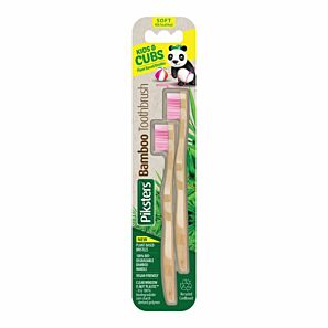 PIKSTERS Bamboo Kids Twin – zestaw 2 ekologicznych szczoteczek do zębów dla dzieci