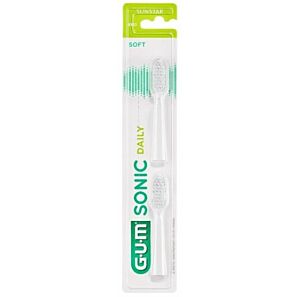 GUM Sonic Daily –  białe końcówki do szczoteczki sonicznej