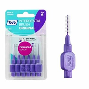 Szczoteczki międzyzębowe z bioplastiku  TePe Original 6 szt. fioletowe – 1.1mm