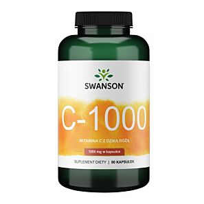 SWANSON Witamina C1000 + dzika róża 90 kaps.