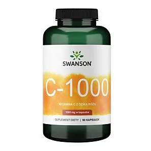 SWANSON Witamina C1000 + dzika róża 90 kaps.