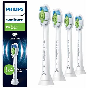 Philips Sonicare Optimal White HX6064/87 – końcówki do szczoteczki sonicznej  w kolorze białym 4 szt.