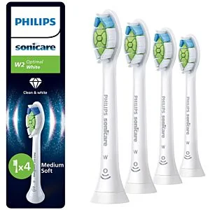 Philips Sonicare Optimal White HX6064/87 – końcówki do szczoteczki sonicznej w kolorze białym 4 szt.