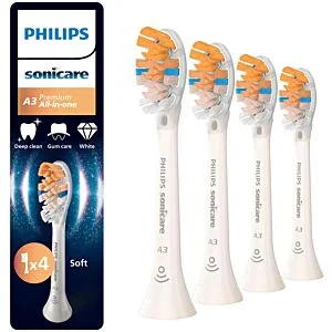 Philips Sonicare A3 Premium All-in-One – końcówki do szczoteczki sonicznej w kolorze białym 4 szt.