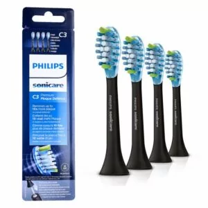 Philips Sonicare C3 Premium Plaque Defence Black – czarne końcówki do szczoteczki sonicznej (HX9044/33) 4 szt.