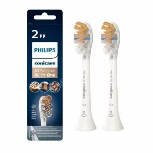 Philips Sonicare A3 Premium All-in-One Prestige – standardowe końcówki do szczoteczki sonicznej w kolorze białym 2 szt. (HX9092/10)