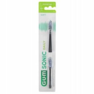GUM Sonic Daily –  czarne końcówki do szczoteczki sonicznej