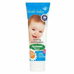 Brush-Baby 50ml – Jabłkowo-miętowa pasta do zębów na okres ząbkowania, dla dzieci w wieku 0-2 lat